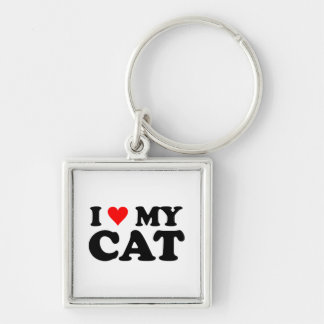 Ik hou van mijn kat sleutelhanger