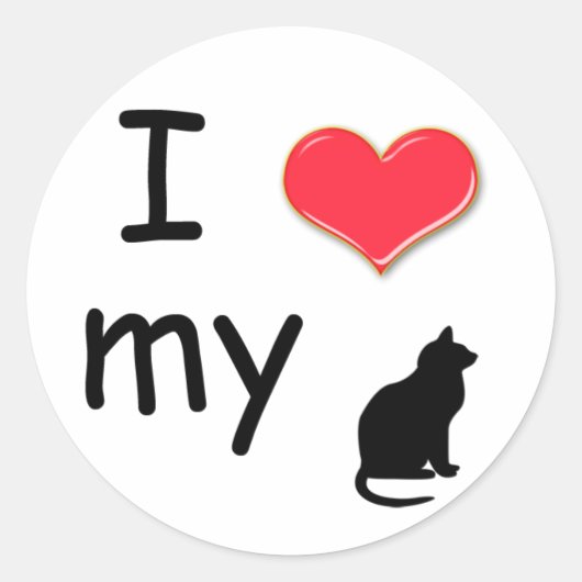 Ik hou van mijn kat Sticker (Voorkant)