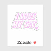 Ik hou van mijn kat sticker (Vel)