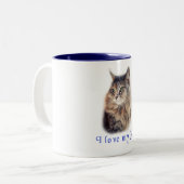 Ik hou van mijn kat tweekleurige koffiemok (Voorkant links)