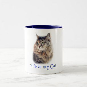 Ik hou van mijn kat tweekleurige koffiemok