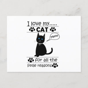 Ik hou van mijn kat Zwarte Kat Briefkaart