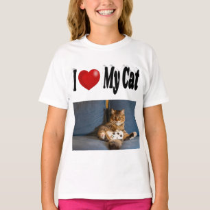 Ik hou van mijn katfoto t-shirt