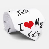 Ik hou van mijn Katie Stropdas (Opgerold)