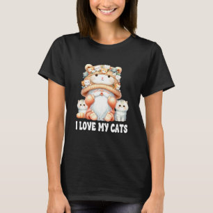 Ik hou van mijn katten kabouter voor kattenvrouw C T-shirt