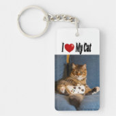 Ik hou van mijn kattenfoto sleutelhanger (Voorkant)