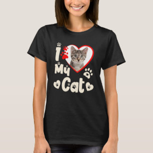 Ik hou van mijn kattenhart gepersonaliseerde foto t-shirt