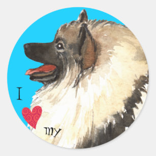 Ik hou van mijn Keeshond Ronde Sticker