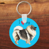Ik hou van mijn Keeshond Sleutelhanger (Voorkant)