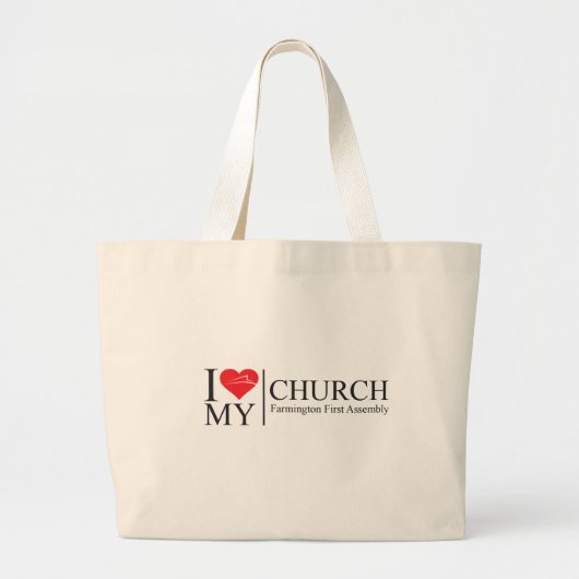 Ik hou van mijn kerk grote tote bag (Voorkant)