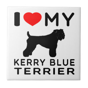 Ik hou van mijn Kerry Blue Terrier. Tegeltje