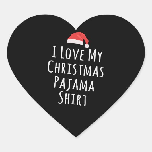 Ik hou van mijn kerstpajama-Shirt Hart Sticker (Voorkant)