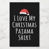 Ik hou van mijn kerstpajama-Shirt Voedselcontainer Etiket (Enkel label)