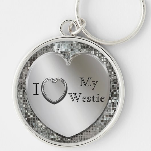 Ik hou van mijn ketting van het Westie Heart Sleutelhanger (Voorkant)