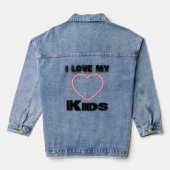 Ik hou van mijn kinderen in shirt, liefdesshirten, denim jacket (Achterkant)