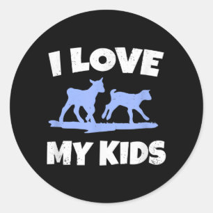 Ik hou van mijn Kinderen voor een geitenboer cadea Ronde Sticker