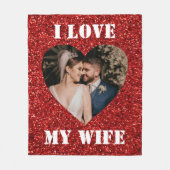 Ik hou van mijn kinderhart Aangepaste foto Rode Gl Fleece Deken (Voorkant)