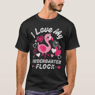 Ik hou van mijn kinderslot Flamingo Heart Teache T-shirt