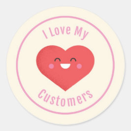 Ik hou van mijn klanten ronde sticker