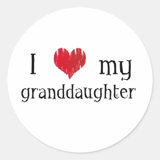 Ik hou van mijn kleindochter ronde sticker (Voorkant)