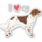 Ik hou van mijn kleine Munsterlander Vinyl Sticker (Voorkant)