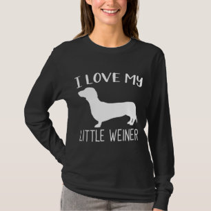 Ik hou van mijn kleine Weiner Dachshund Hondenlief T-shirt