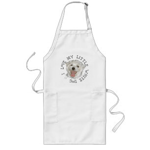Ik hou van mijn kleine witte hond Maltese Lang Schort