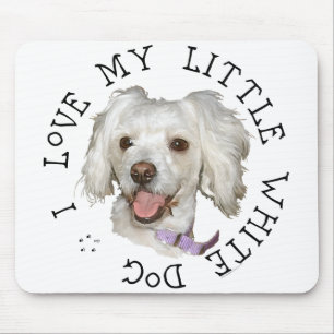 Ik hou van mijn kleine witte hond Poodle / Bichon Muismat
