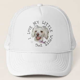 Ik hou van mijn kleine witte hond Poodle / Bichon Trucker Pet