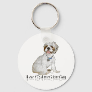 Ik hou van mijn kleine witte hond - Shih Tzu Sleutelhanger