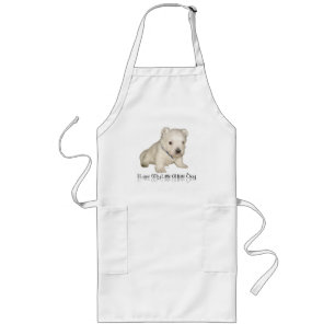 Ik hou van mijn kleine witte hond - Westie Puppy Lang Schort