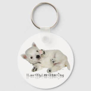 Ik hou van mijn kleine witte hond - Westie Puppy Sleutelhanger