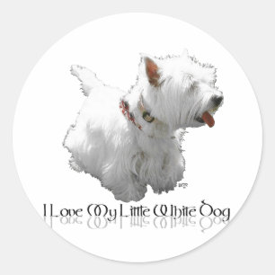 Ik hou van mijn kleine witte hond - Westie Ronde Sticker