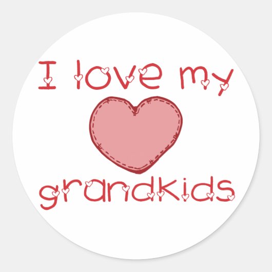 Ik hou van mijn kleinkinderen ronde sticker (Voorkant)