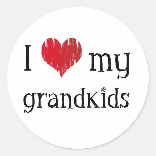 Ik hou van mijn kleinkinderen ronde sticker (Voorkant)