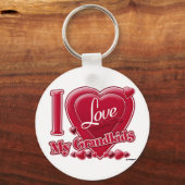 Ik hou van mijn kleinkinderen rood - hart sleutelhanger (Voorkant)