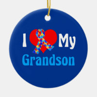 Ik hou van mijn kleinzoon Autism Grandparent Blue