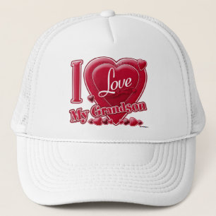 Ik hou van mijn kleinzoon rood - hart trucker pet