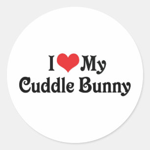 Ik hou van mijn knuffel konijn ronde sticker