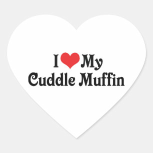 Ik hou van mijn knuffel muffin hart sticker