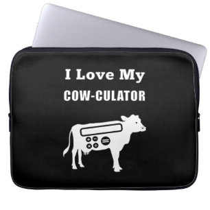 Ik hou van mijn Koe-culator Funny Wiskunde Calcula Laptop Sleeve