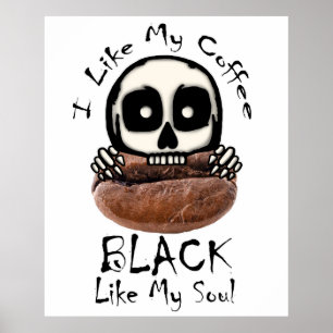 Ik hou van mijn koffie Black Poster