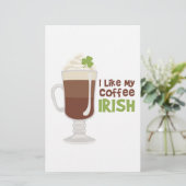 Ik hou van mijn koffie Iers Briefpapier (Staand voorkant)