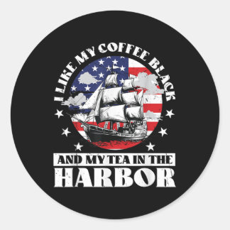 Ik hou van mijn koffie zwart en mijn thee in de ha ronde sticker