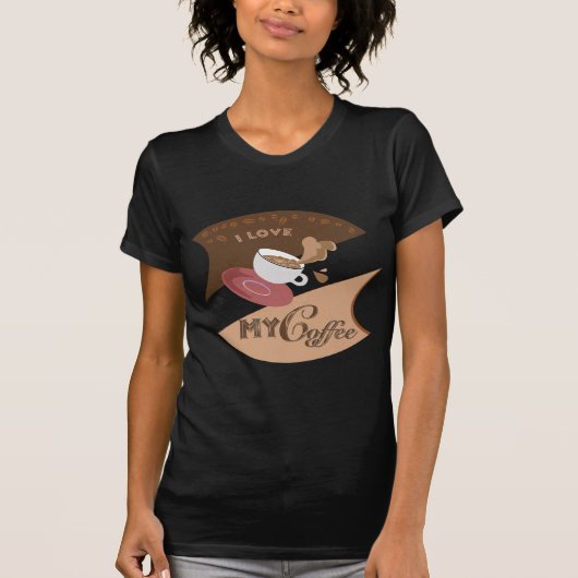Ik hou van mijn koffiekwinkel, Diner Java Splash T-shirt (Voorkant)