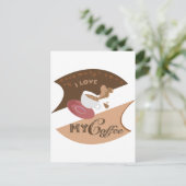 Ik hou van mijn koffieretro Java Briefkaart (Staand voorkant)