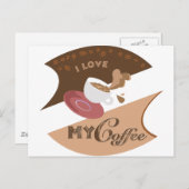 Ik hou van mijn koffieretro Java Briefkaart (Voorkant / Achterkant)