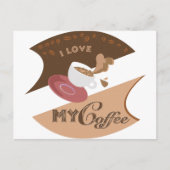 Ik hou van mijn koffieretro Java Briefkaart (Voorkant)