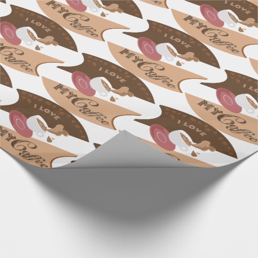 Ik hou van mijn koffieretro Java Cadeaupapier (Hoek)