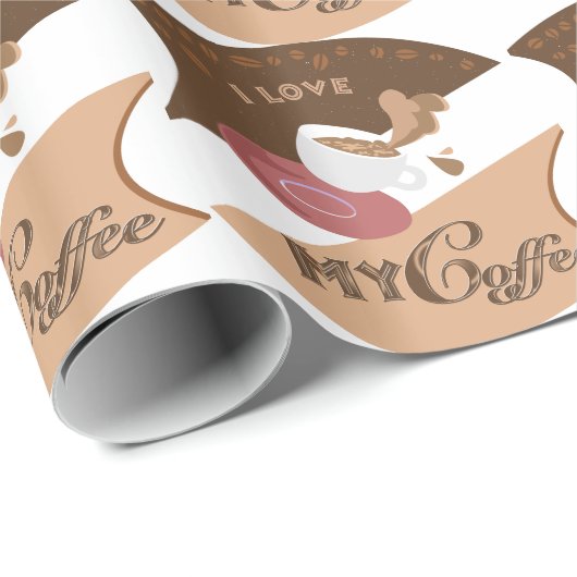 Ik hou van mijn koffieretro Java Cadeaupapier (Rol Hoek)